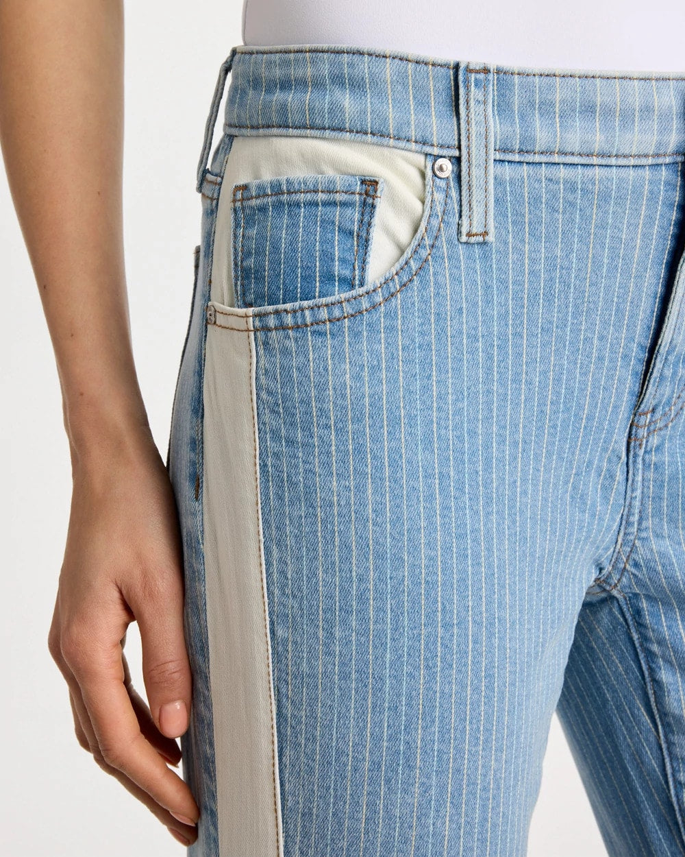 Chico's On Sale - Girlfriend Ticking Stripe Crop Jeans