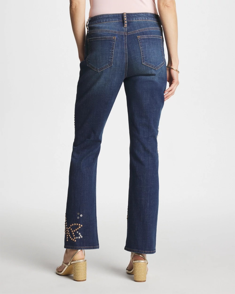 Chico's Online - Embellished Girlfriend Cropped Flared Jeans