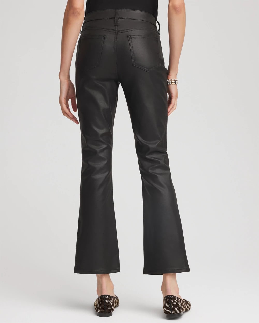 Chico's Discount - Coated Girlfriend Cropped Flared Jeans