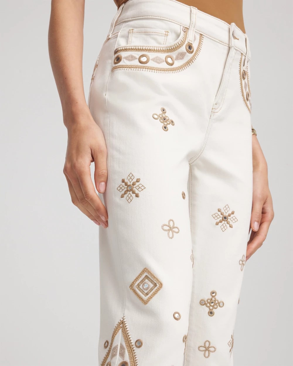 Chico's On Sale - Embellished Girlfriend Slim Ankle Jeans