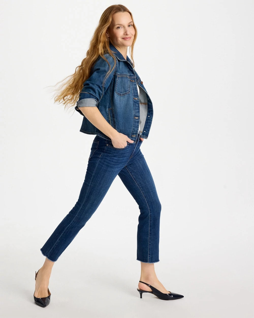Chico's For Sale - Petite Girlfriend Fray Hem Kick Flares
