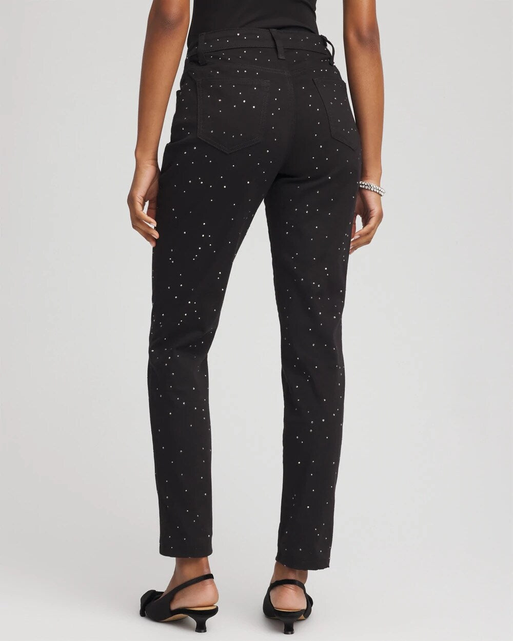 Chico's Online - Stone Embellished Girlfriend Slim Ankle Jeans