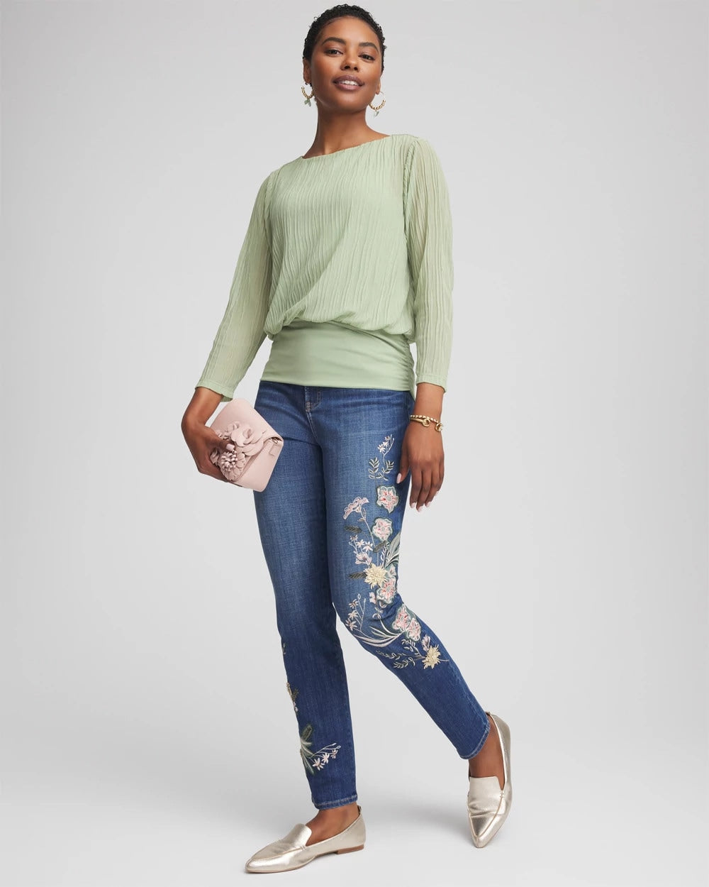Chico's US - Appliqué Girlfriend Slim Ankle Jeans