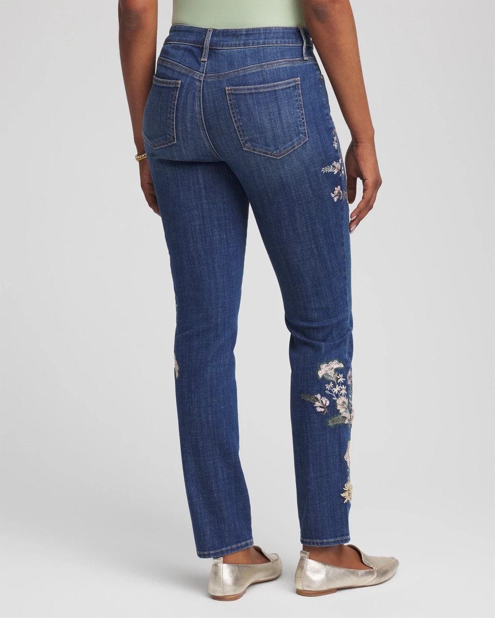 Chico's US - Appliqué Girlfriend Slim Ankle Jeans