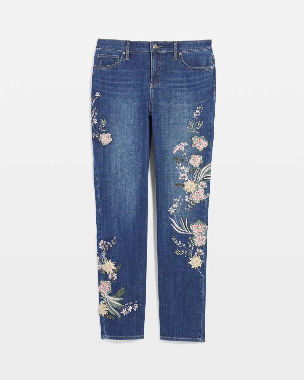 Chico's US - Appliqué Girlfriend Slim Ankle Jeans