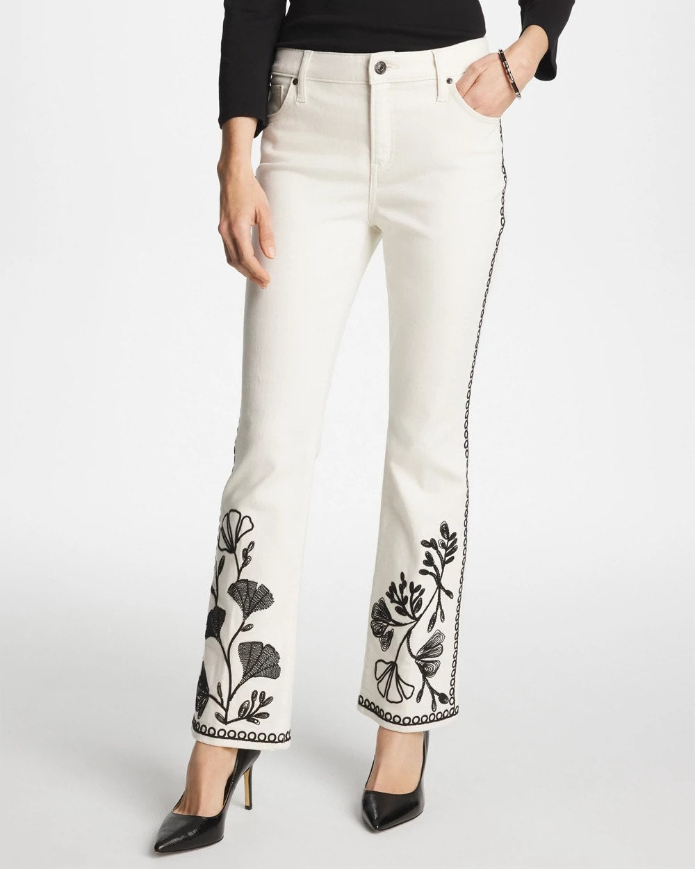 Chico's Online - Ginkgo Girlfriend Cropped Flared Jeans