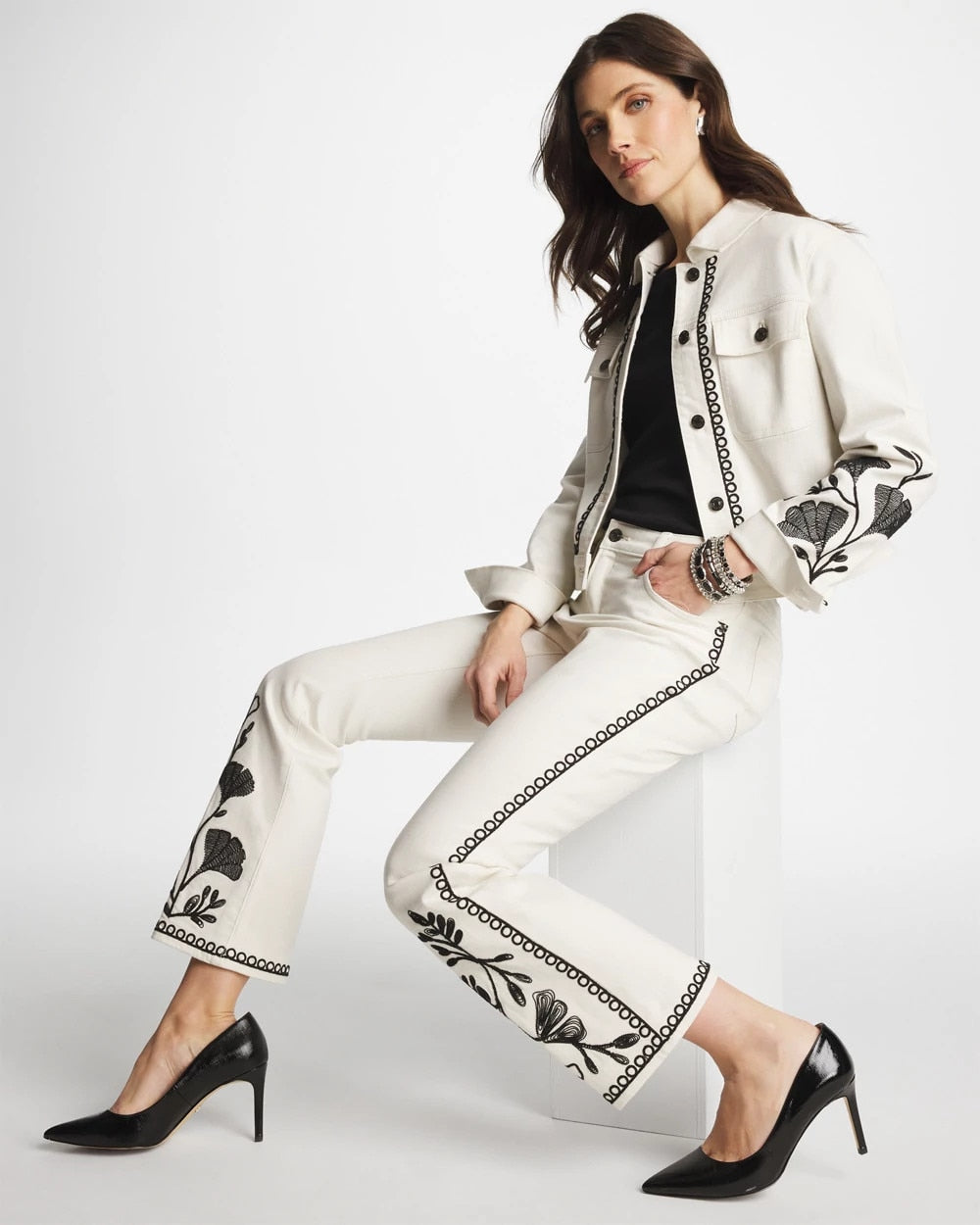 Chico's Online - Ginkgo Girlfriend Cropped Flared Jeans