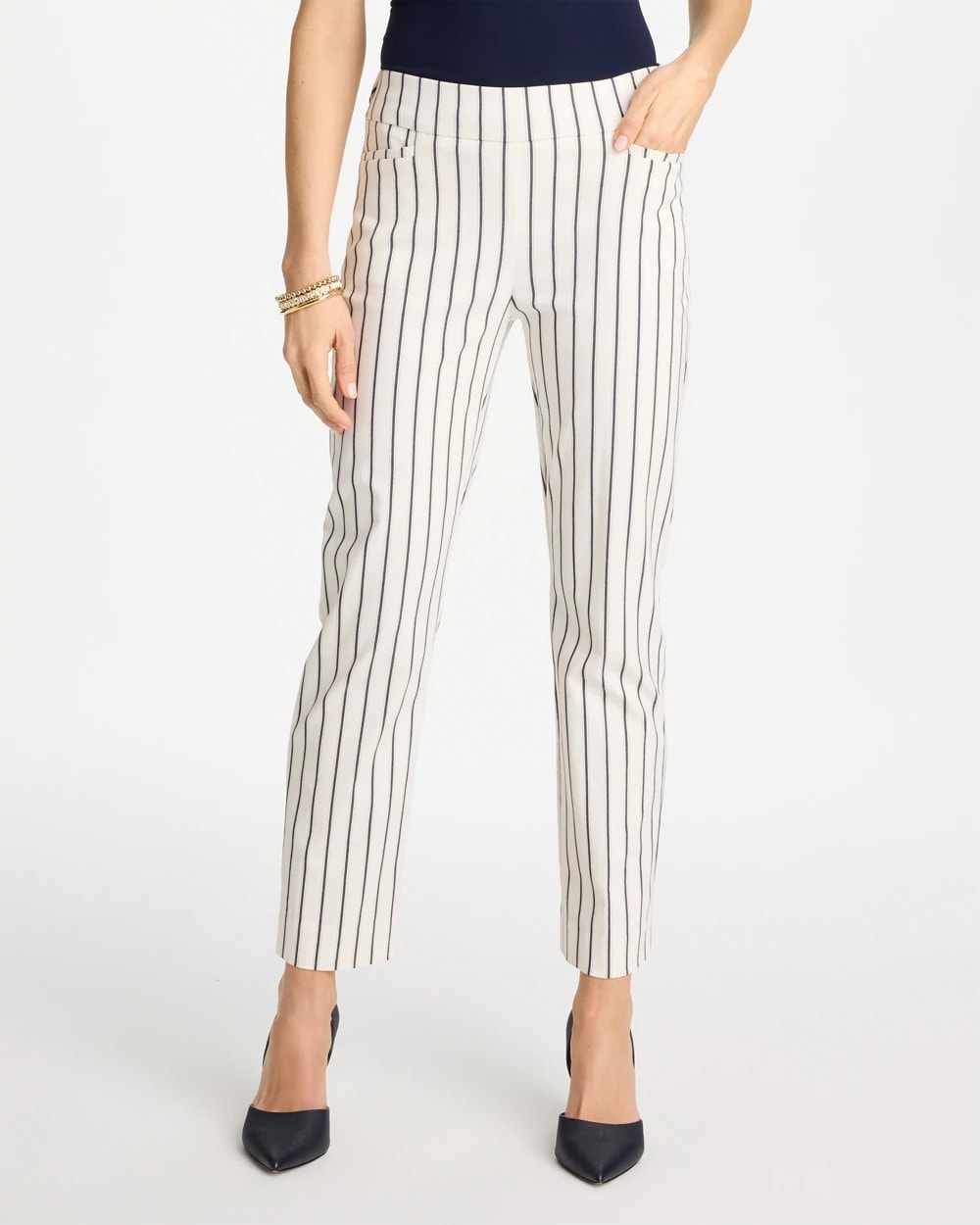 Chico's Sale - Pinstriped Brigitte™ Slim Ankle Pants