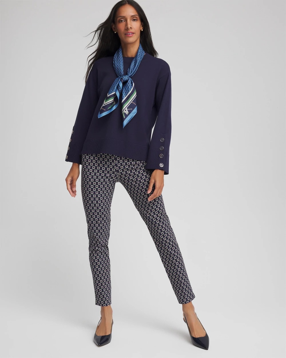 Chico's Sale - Brigitte™ Chain Connection Slim Ankle Pants