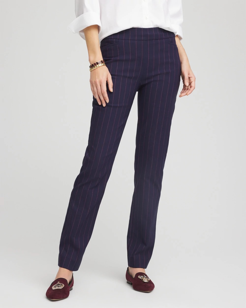 Chico's On Sale - Shadow Stripe Brigitte™ Slim Pull-On Pants