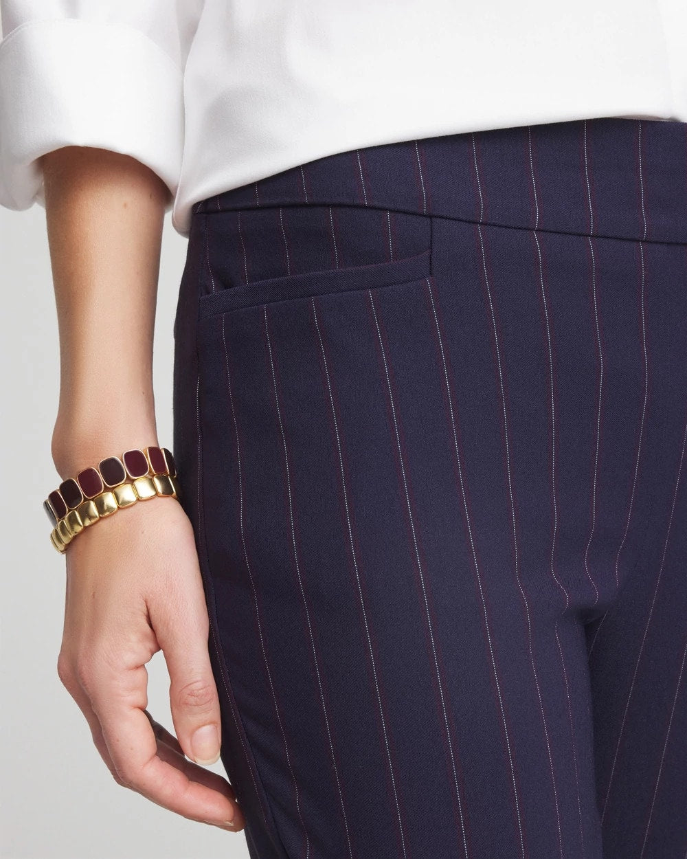 Chico's On Sale - Shadow Stripe Brigitte™ Slim Pull-On Pants