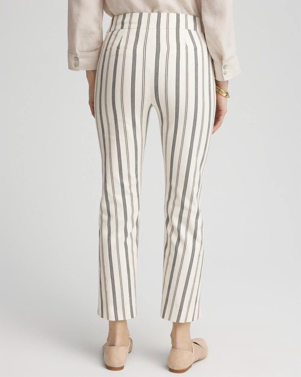 Chico's Discount - Brigitte™ Slub Striped Cropped Pants