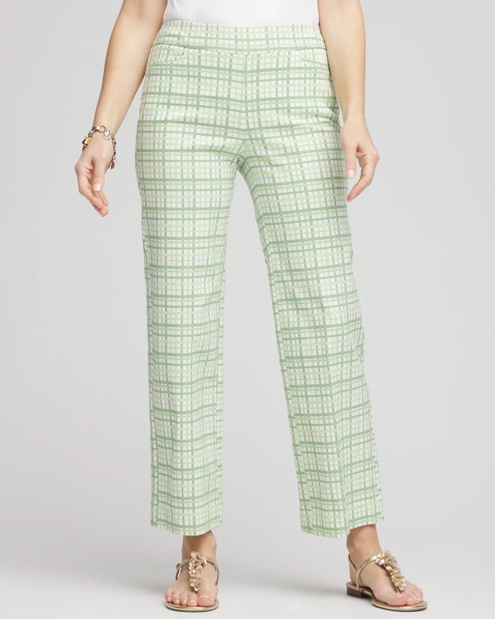 Chico's Sale - Brigitte™ Wide Leg Plaid Cropped Pants