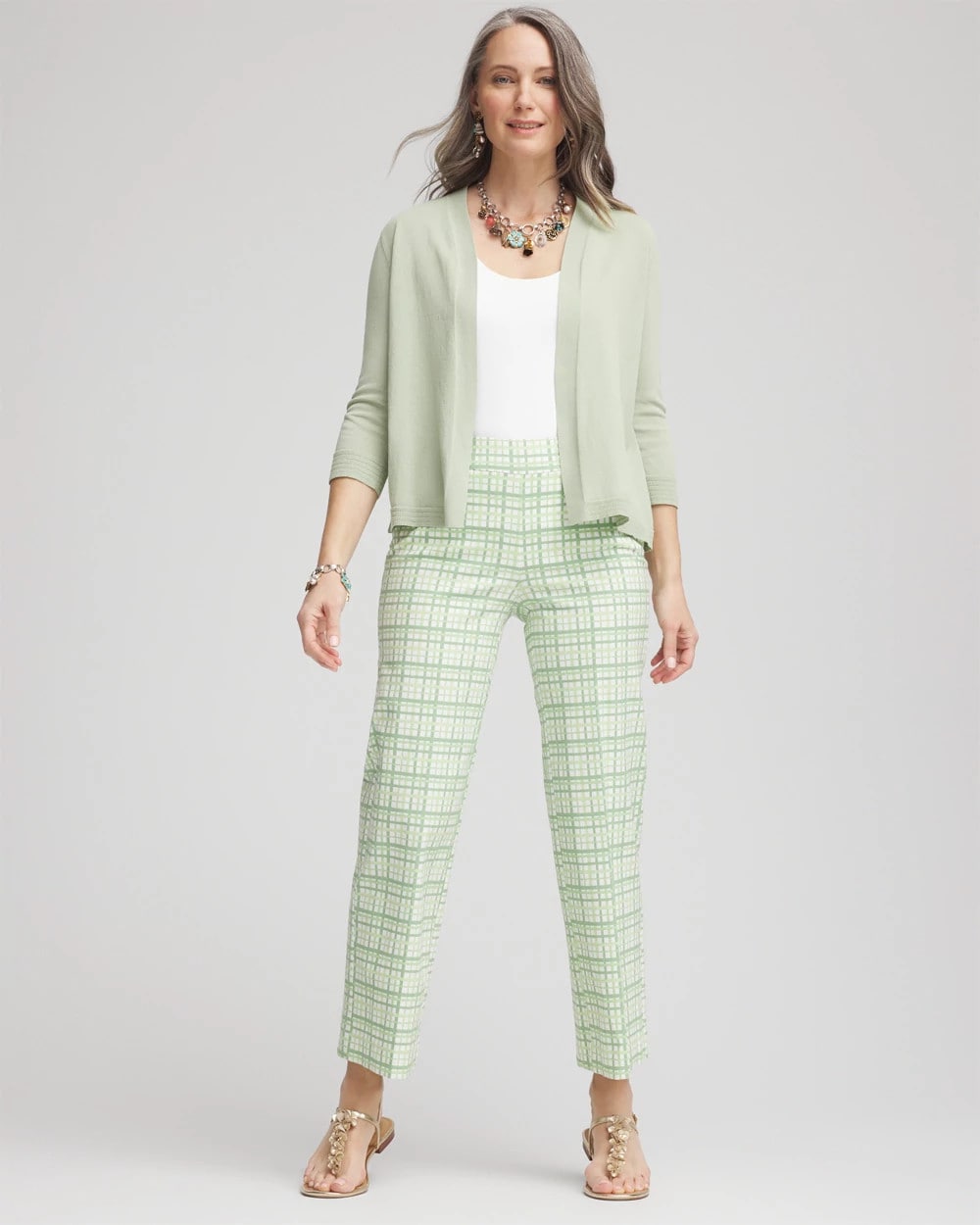 Chico's Sale - Brigitte™ Wide Leg Plaid Cropped Pants