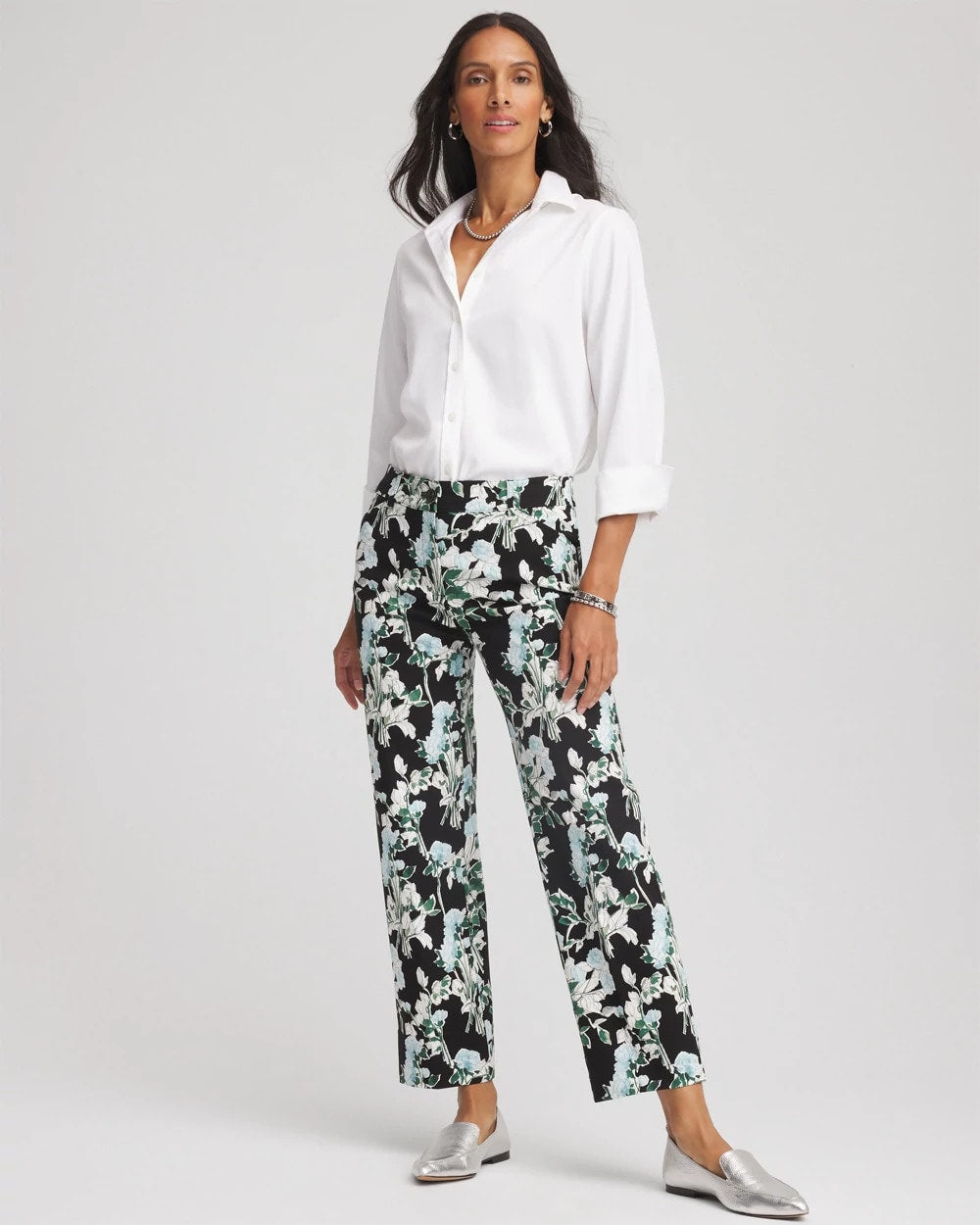 Chico's For Sale - Floral Emme Straight Ankle Pants