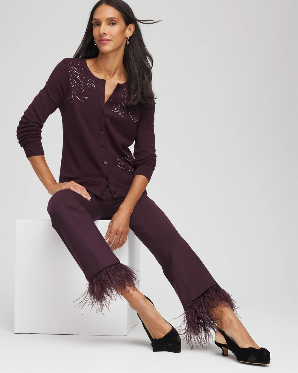 Chico's For Sale - Juliet Feathered Flared Cropped Pants