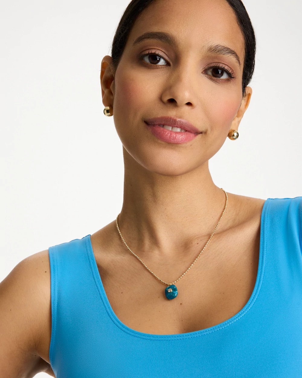 Chico's Discount - Genuine Jade Stone Pendant Necklace