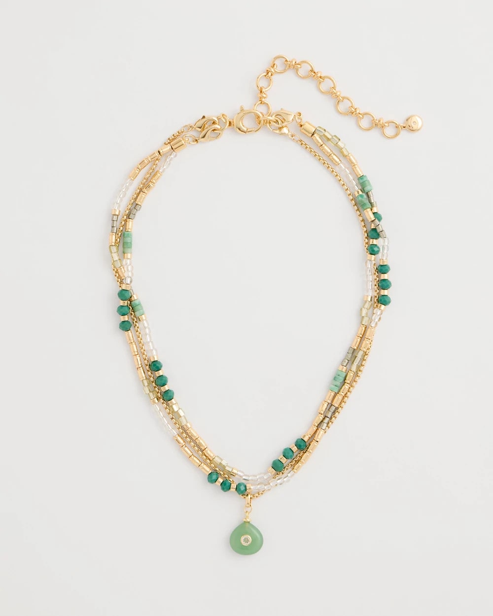 Chico's Outlet - Aventurine Stone Pendant Necklace