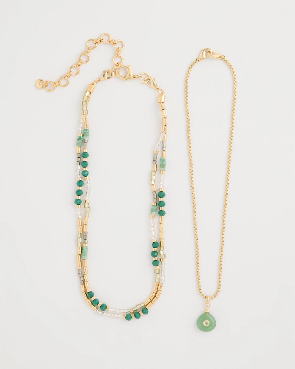 Chico's Outlet - Aventurine Stone Pendant Necklace