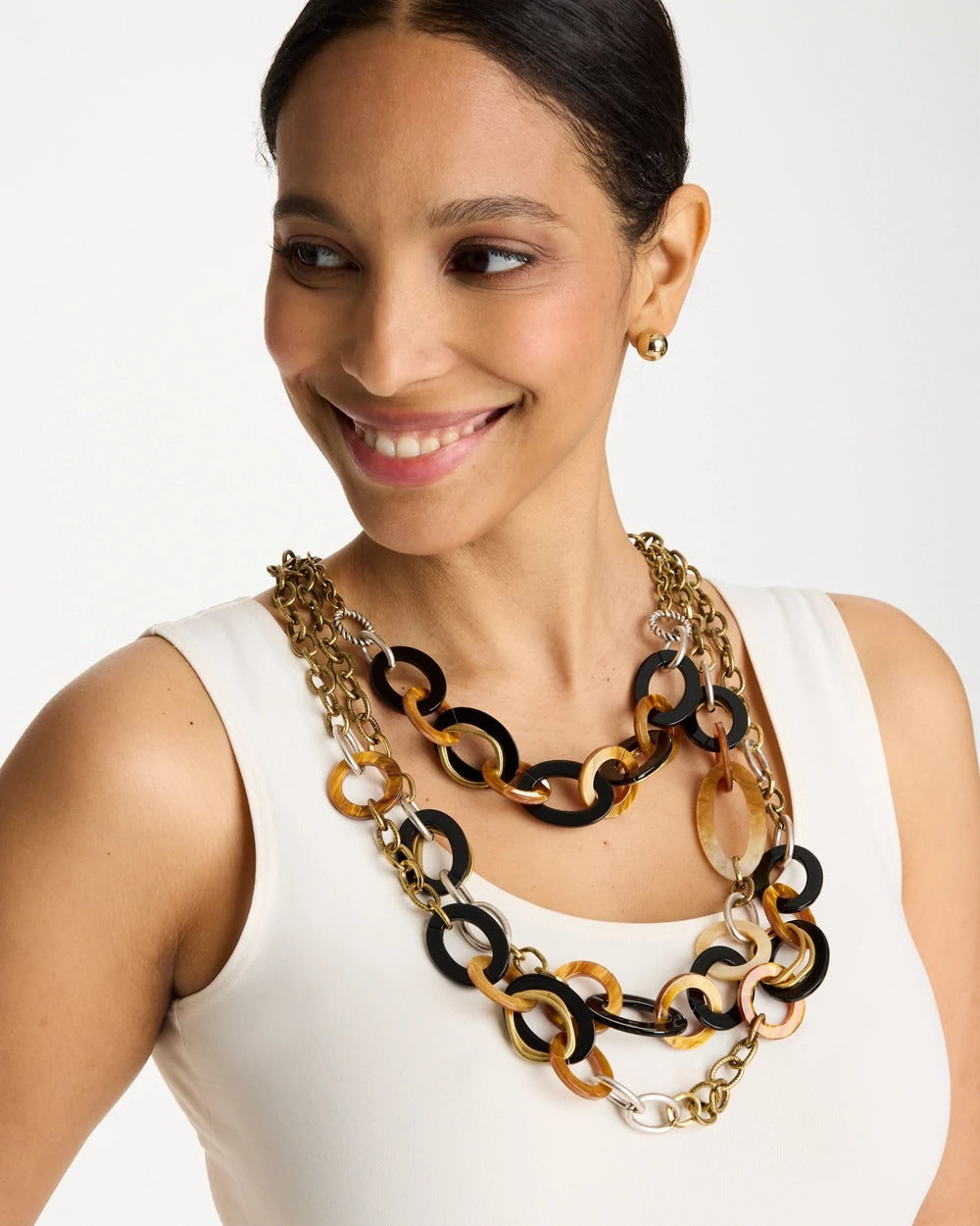 Chico's US - Triple Strand Convertible Resin Necklace