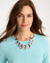 Chico's Sale - Shiny Silvertone Bib Necklace