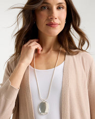 Chico's On Sale - Adjustable Silvertone Pendant Necklace
