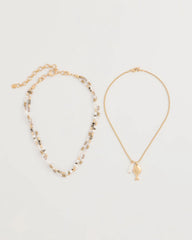 Chico's For Sale - Neutral Jasper Shell Short Necklace