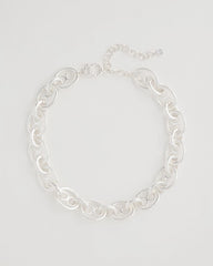 Chico's Outlet - Mariner Silvertone Link Necklace