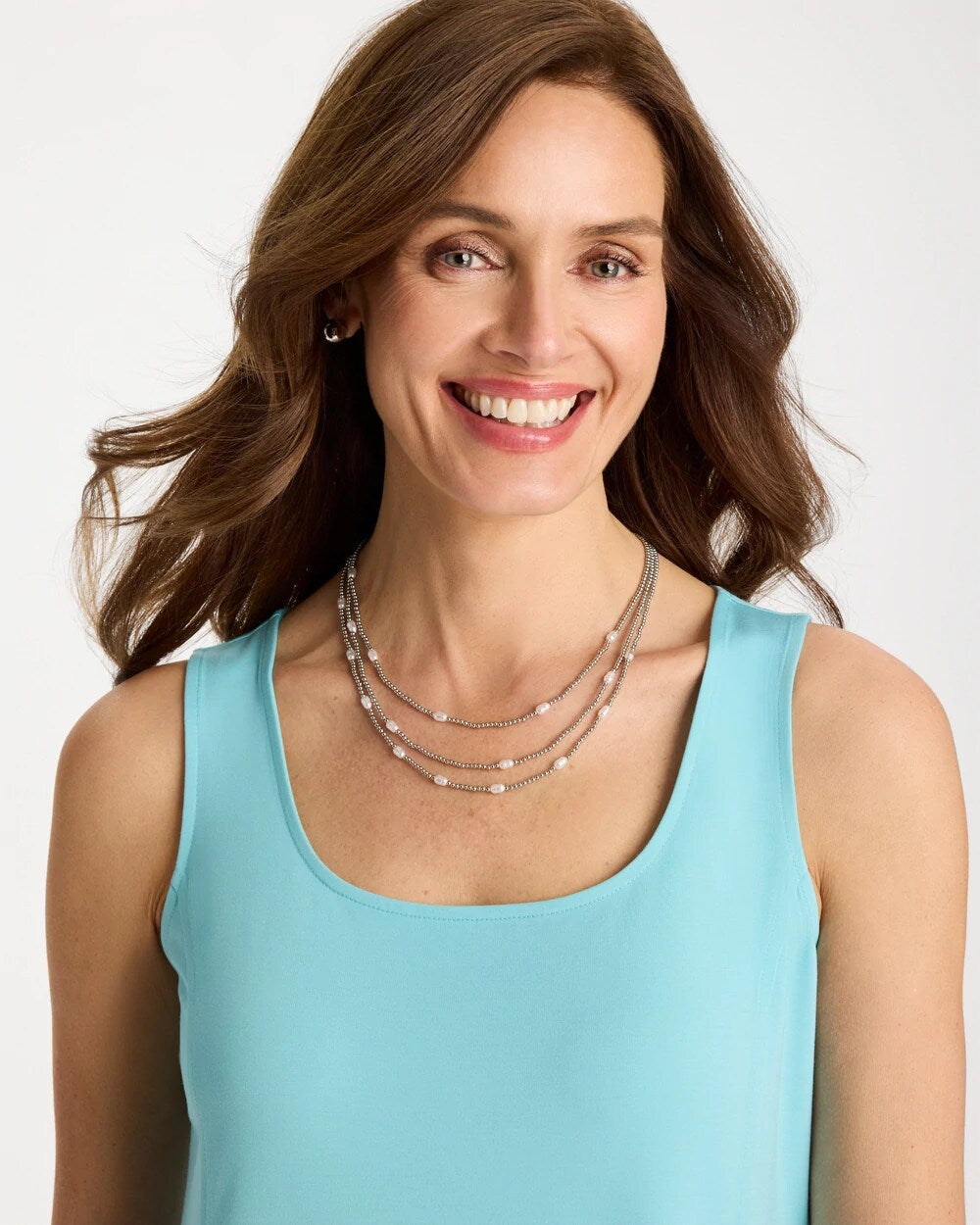 Chico's Discount - Pearlescent Bead Ball Short Necklace