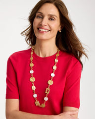 Chico's For Sale - Pearl Hammered Long Necklace