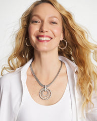 Chico's Outlet - Silver Short Pendant Necklace