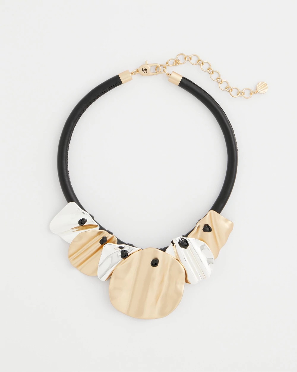 Chico's / Crinkle Mixed Metal Bib Necklace