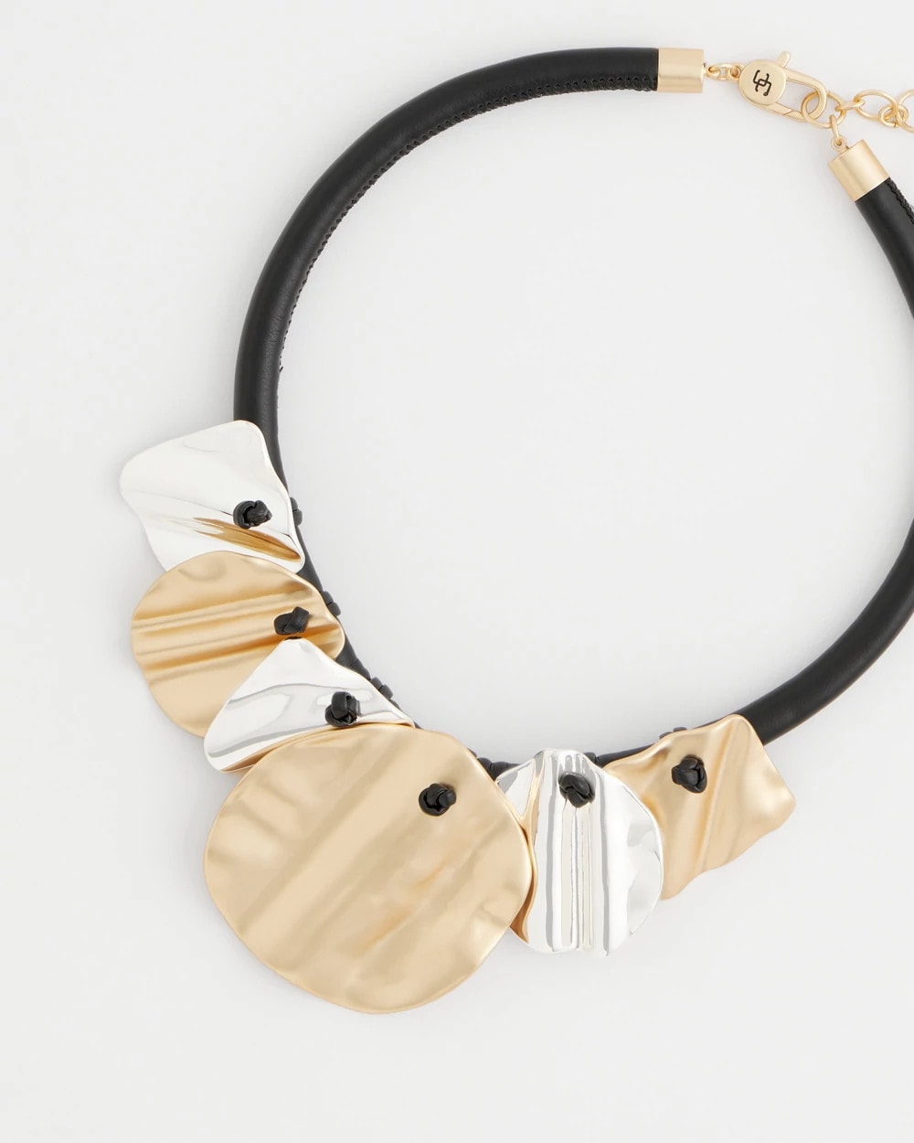 Chico's / Crinkle Mixed Metal Bib Necklace