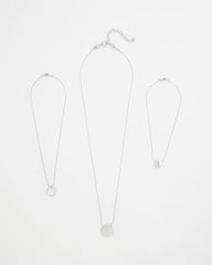 Chico's Sale - Silver Triple Pendant Necklace