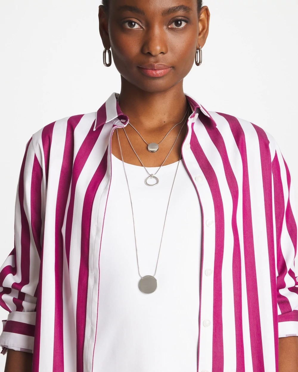 Chico's Sale - Silver Triple Pendant Necklace