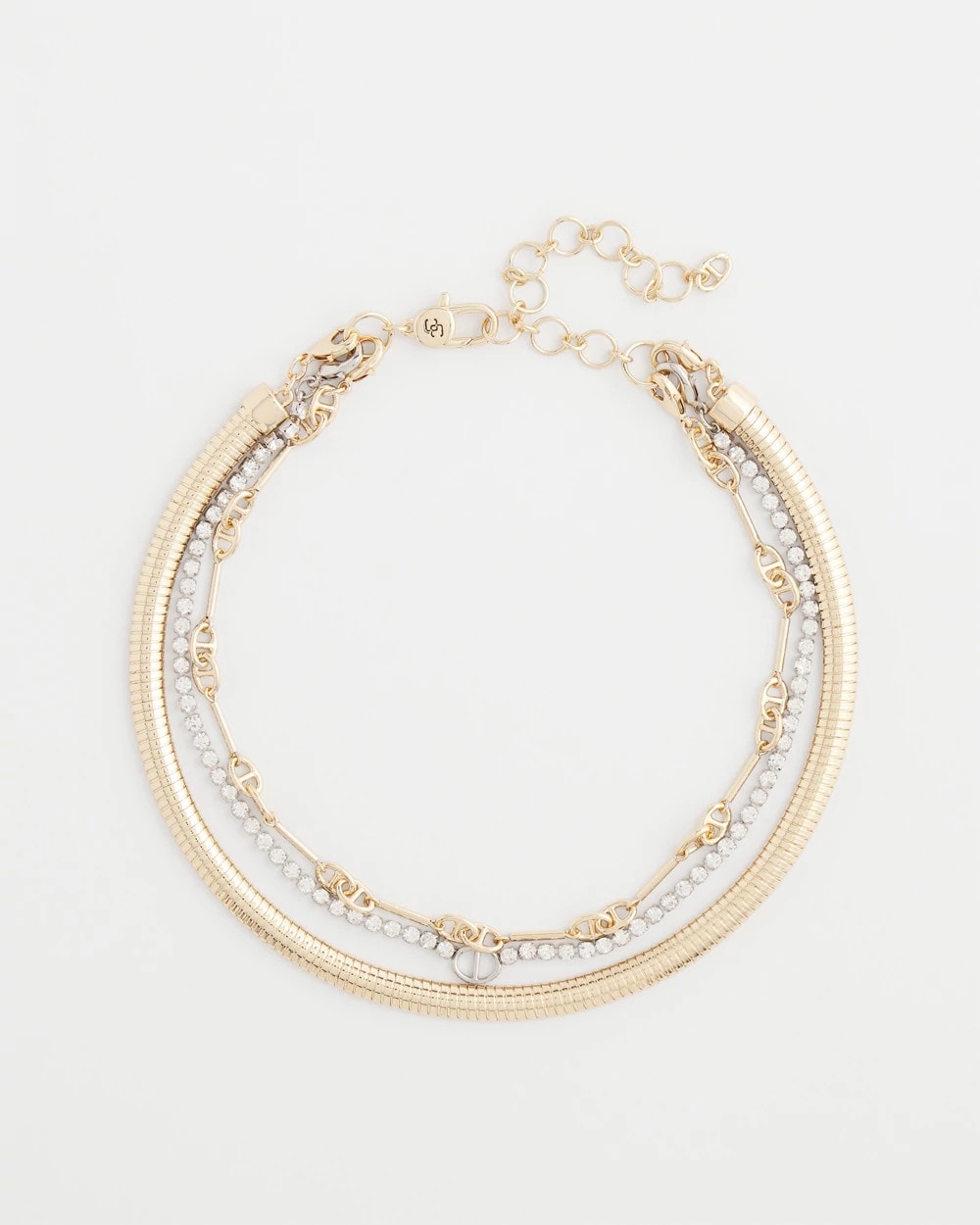 Chico's On Sale - Mixed Metal Link Triple-Strand Necklace