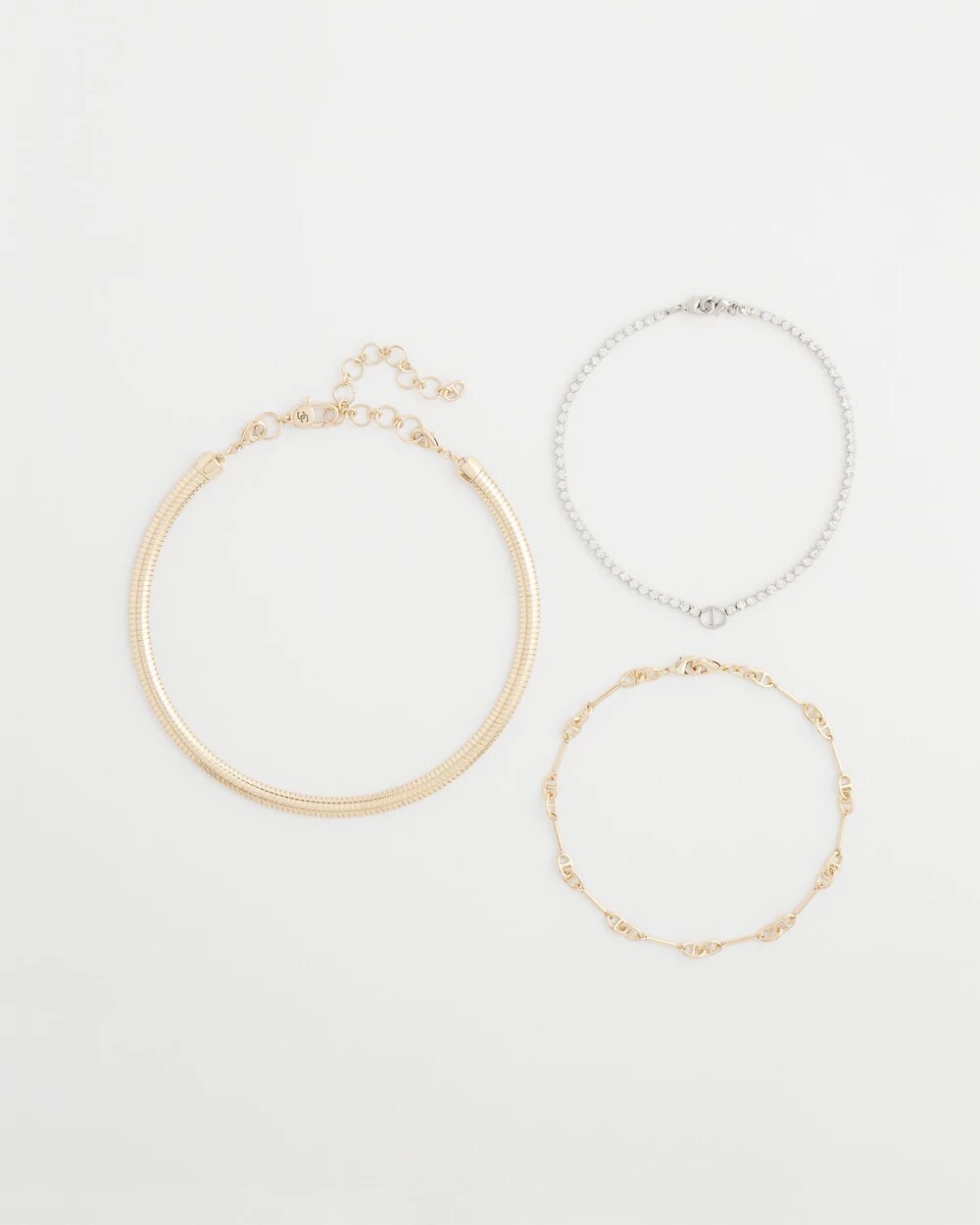 Chico's On Sale - Mixed Metal Link Triple-Strand Necklace