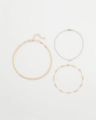 Chico's On Sale - Mixed Metal Link Triple-Strand Necklace