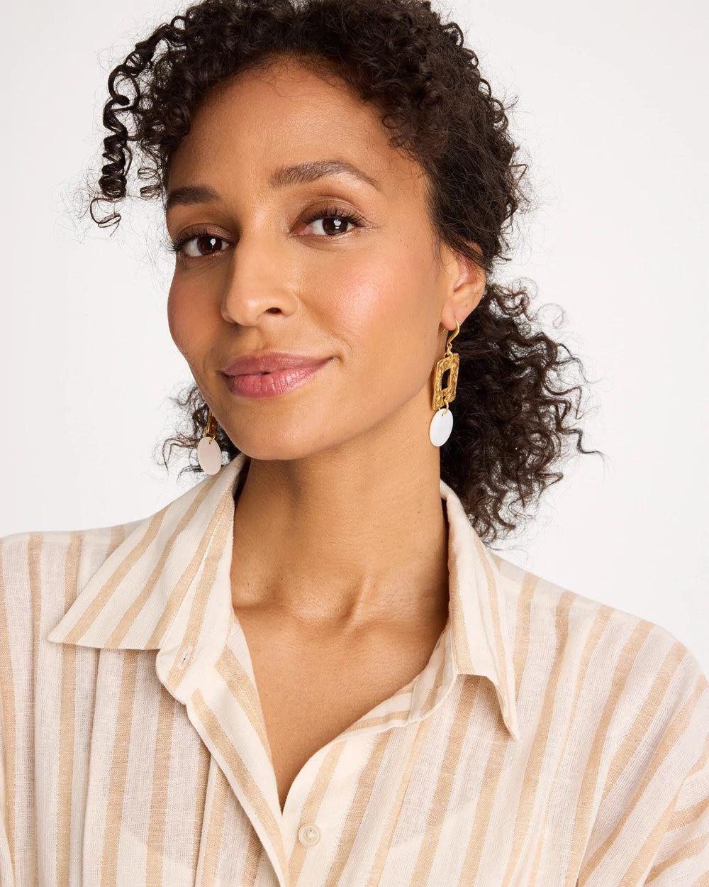 Chico's Outlet - Pearl Hammered Drop Earrings