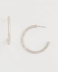 Chico's / Silvertone Textured Hoop Earrings