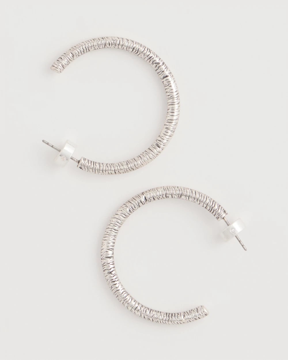 Chico's / Silvertone Textured Hoop Earrings