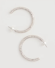 Chico's / Silvertone Textured Hoop Earrings