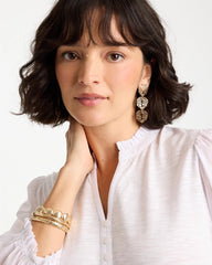 Chico's Discount - Palm Frond Linear Drop Earrings
