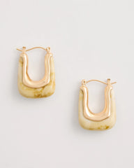 Chico's / Neutral Goldtone Square Hoop Earrings
