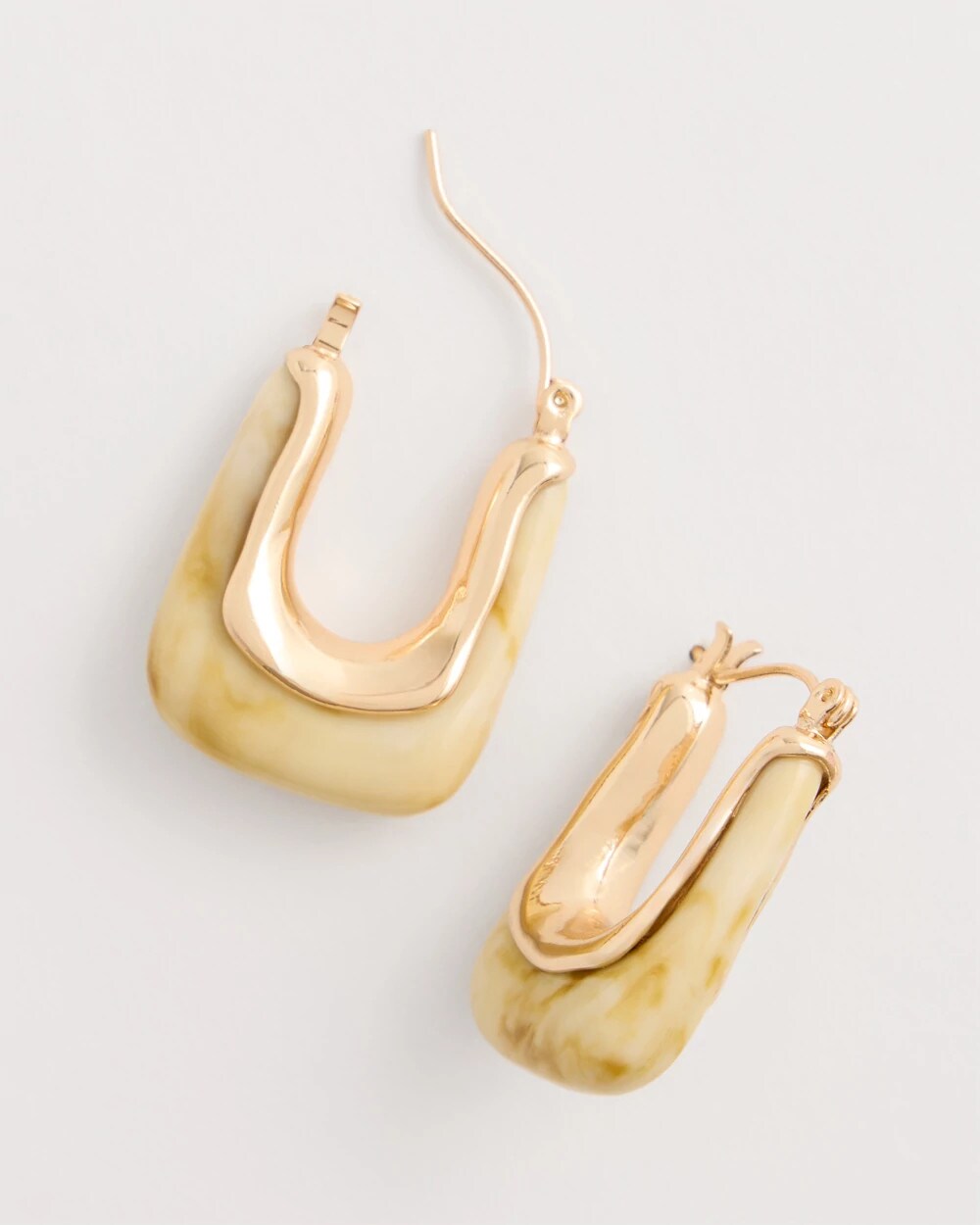 Chico's / Neutral Goldtone Square Hoop Earrings