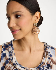 Chico's Discount - Wood Carved Sun Drop Earrings