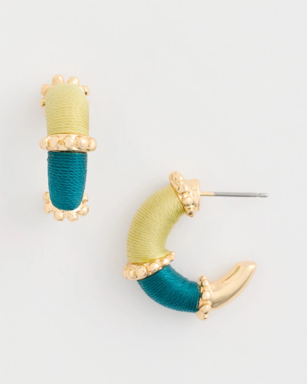 Chico's Sale - Goldtone Two-Tone Threaded Hoop Earrings