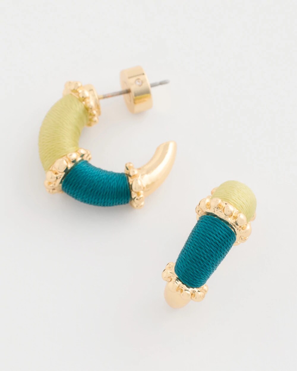 Chico's Sale - Goldtone Two-Tone Threaded Hoop Earrings