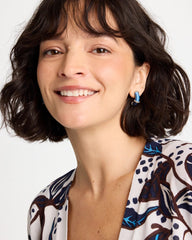 Chico's On Sale - Silvertone Two-Tone Threaded Hoop Earrings