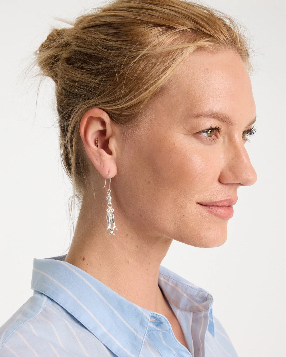 Chico's Outlet - Silvertone Fish Cluster Earrings